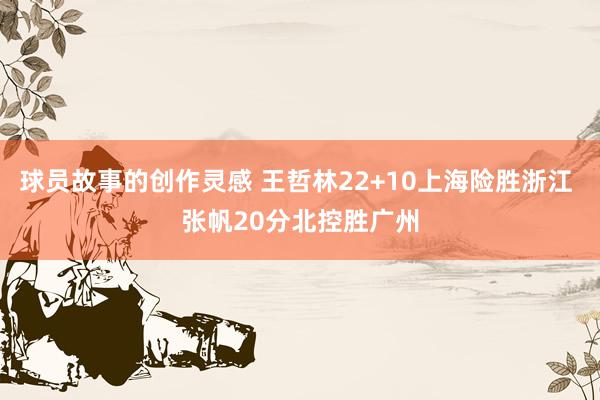 球员故事的创作灵感 王哲林22+10上海险胜浙江 张帆20分北控胜广州