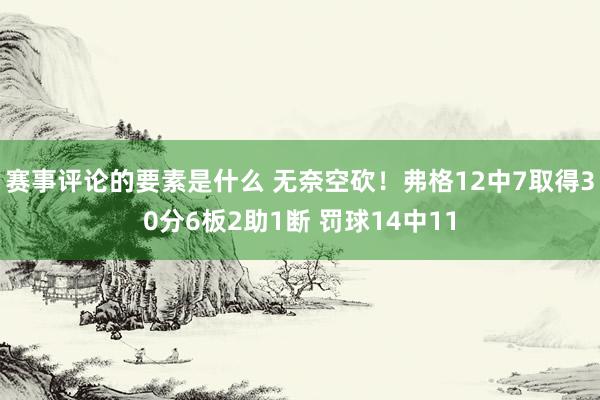 赛事评论的要素是什么 无奈空砍！弗格12中7取得30分6板2助1断 罚球14中11