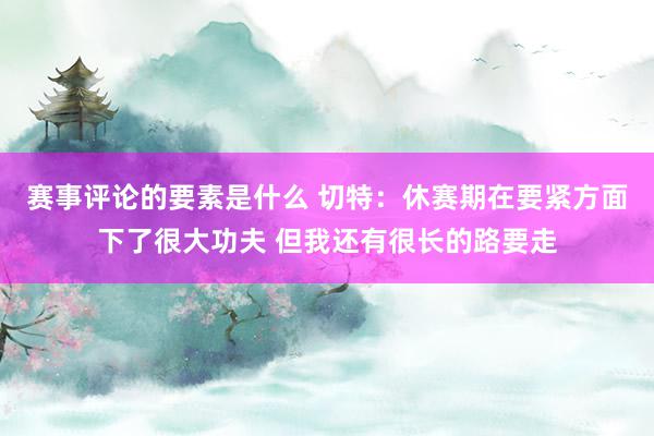 赛事评论的要素是什么 切特：休赛期在要紧方面下了很大功夫 但我还有很长的路要走