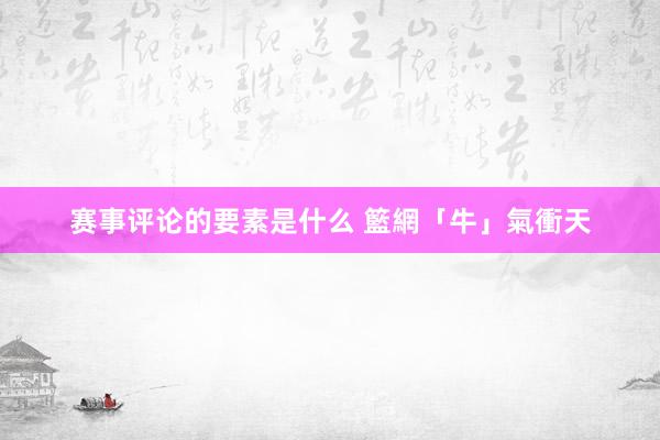 赛事评论的要素是什么 籃網「牛」氣衝天