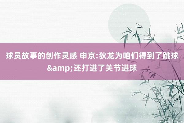 球员故事的创作灵感 申京:狄龙为咱们得到了跳球&还打进了关节进球