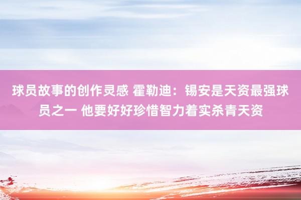 球员故事的创作灵感 霍勒迪：锡安是天资最强球员之一 他要好好珍惜智力着实杀青天资