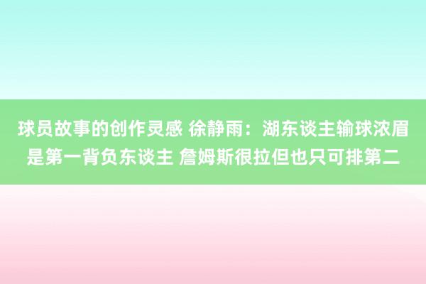 球员故事的创作灵感 徐静雨：湖东谈主输球浓眉是第一背负东谈主 詹姆斯很拉但也只可排第二