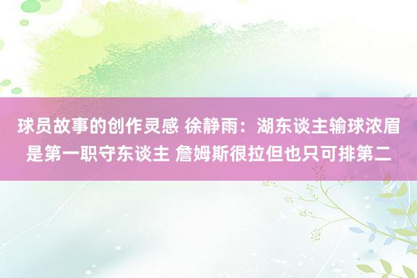 球员故事的创作灵感 徐静雨：湖东谈主输球浓眉是第一职守东谈主 詹姆斯很拉但也只可排第二