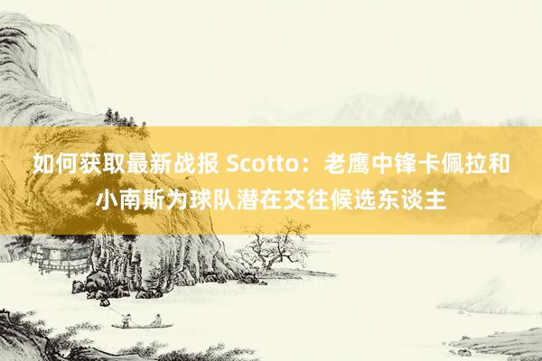 如何获取最新战报 Scotto：老鹰中锋卡佩拉和小南斯为球队潜在交往候选东谈主